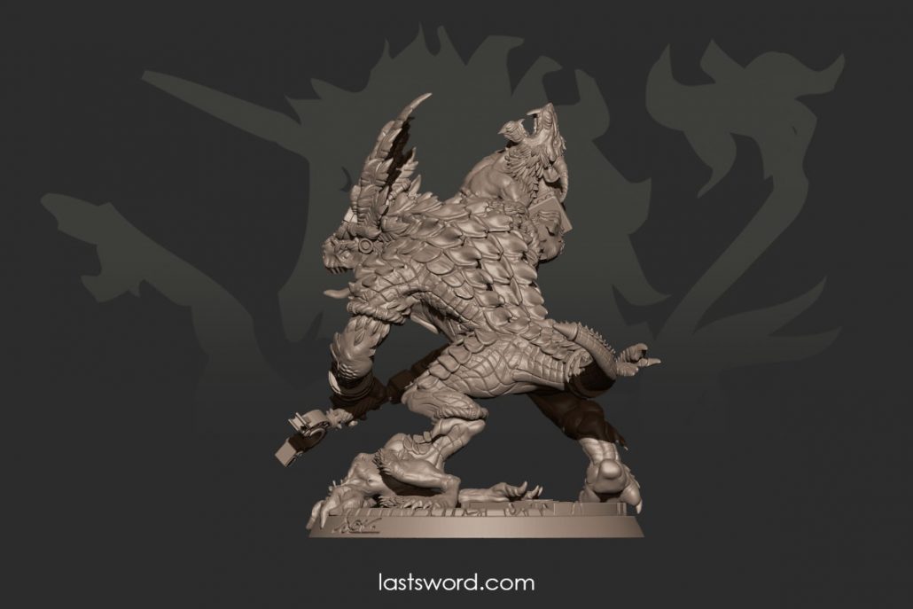 Ancient Caiman Kroxigor Lizarmen Warhammer 04 Last Sword Miniatures Blog