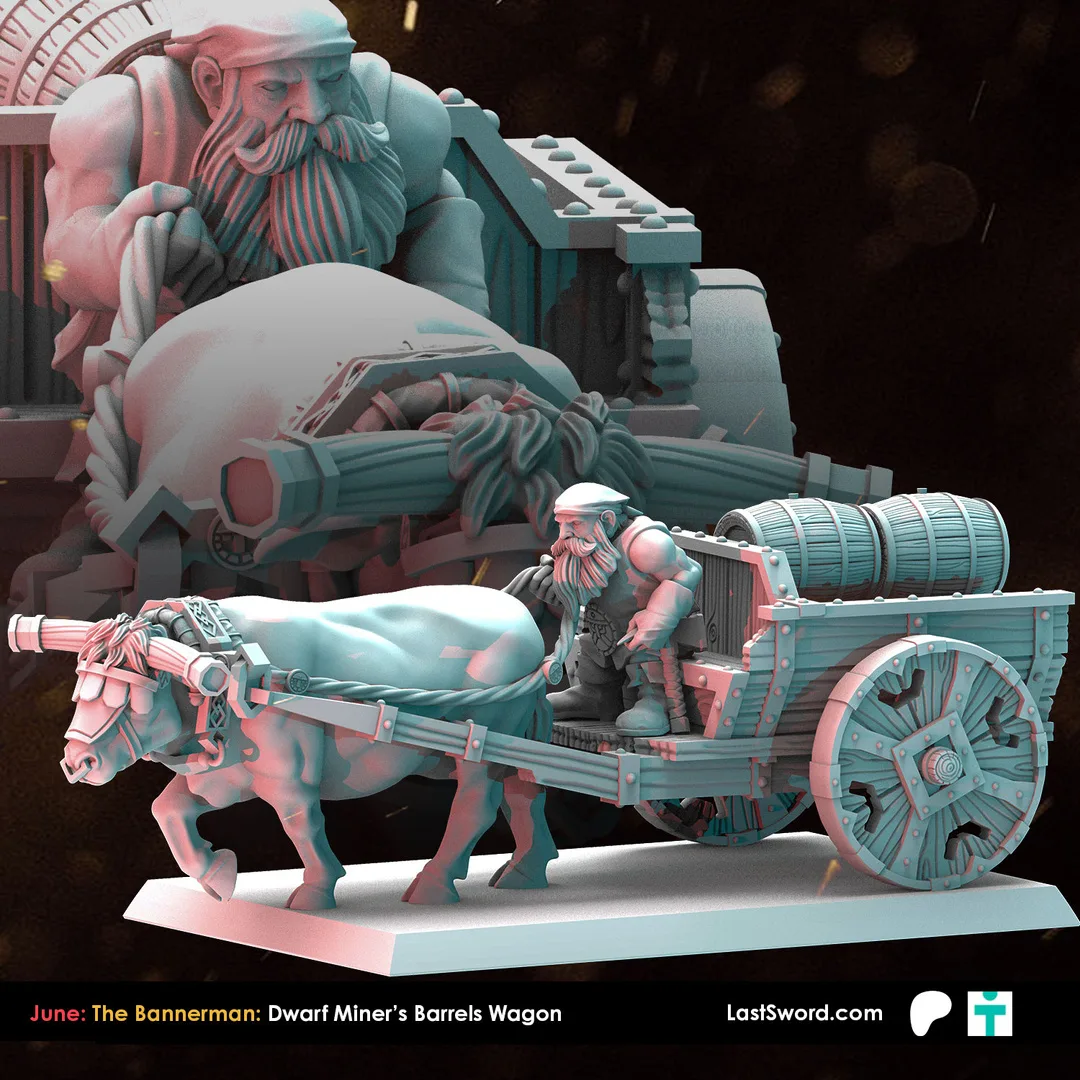 Dwarven Supply Cart / Carro de Suministros Enano - Patreon image 1
